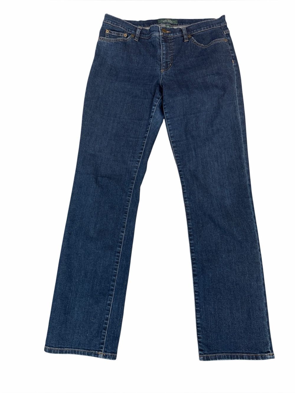 Lauren Ralph Lauren Straight Leg Jeans Stretch Denim Dark Wash Blue 31 Inseam 10